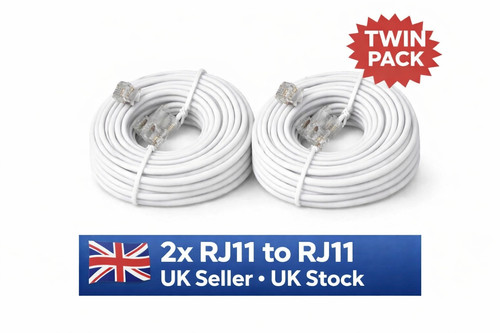 Rj11 10m telephone - 2x,