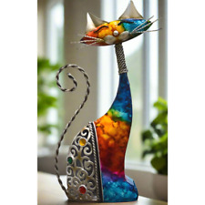 Hand Painted Metal Cat