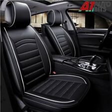 Deluxe Black White PU Leather Front Car Seat Covers For Peugeot 208 2008 308