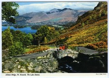1960s J Hinde Postcard Ashness Packhorse Bridge Near Keswick Unposted
