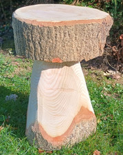 Mushroom log stool garden seat
