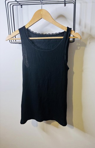 Black sleeveless ribbed - sleeveless,