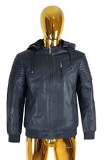 Men’s Faux Leather Hooded