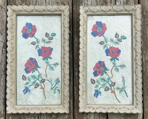 Pair vintage framed floral - pair, of