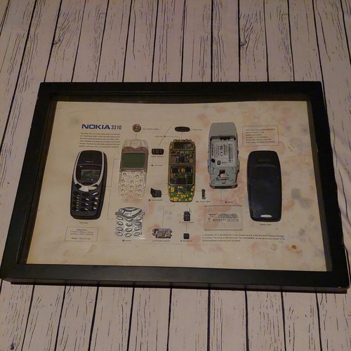 Disassembled nokia 3310 framed - disassembled,