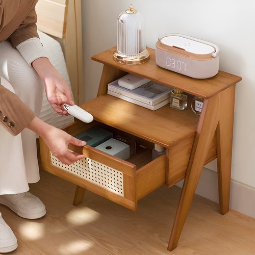 Boho side table nightstand - side,