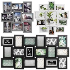 Large Multi Aperture Collage Picture Frame Holds 9/11/18 Photos 6x4 Wood Look
