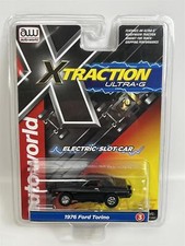  Ford Torino 1976 Matt Black HO Scale Slot Car X Traction Auto World SC368-3