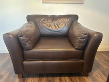 Large brown leather love - brown, m&s