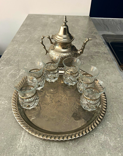 Moroccan metal tea set teapot - metal,