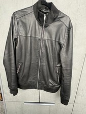 REISS Black Leather Bomber