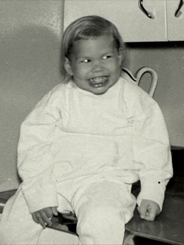 1958 toddler sly side eye - 1958,