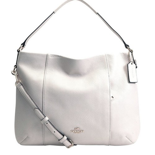 100 item coach bag - soft, white