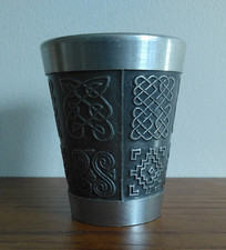Celtic Pewter Whiskey Shot/Measuring Cup, Made in Mullingar, Ireland - 6 cm Tall