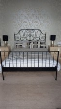 Ikea King size metal bedframe & sultan hanestad mattress excellent condition .