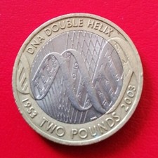 RARE 2003 Discovery of DNA - Double Helix Rare 2 Pound Coin
