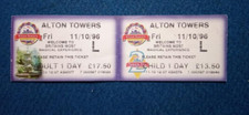 Alton Towers 2 Ticket Stubs -