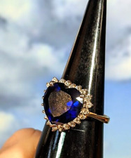 Vintage Synthetic Sapphire (Tested) Statement Ring Size N. Gift Boxed