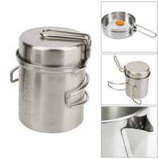 Stainless Steel Camping Cookware Cooking Pot Set for Outdoor Hiking Pan Picnic