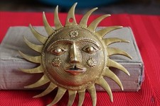 Golden antique style brass sun - golden,