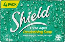 Shield Soap Fresh Aqua Plant Base Clean Vegan Deodorising 4  Bars x 115g(1 Pack)