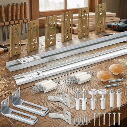 Bifold door track - door, with