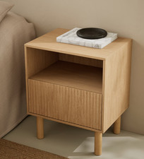 M&S Fluted Bedside Table Oak