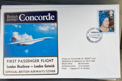 Concorde flown cover - flown, british