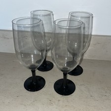 4x luminarc French Black Stem Beer larger water Glasses 21cm tall, .5l capacity 