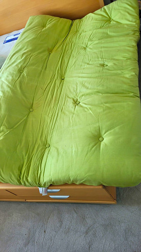 Single folding wooden bed - single,