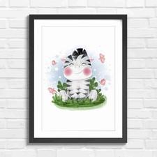 Kawaii Zebra With Butterflies