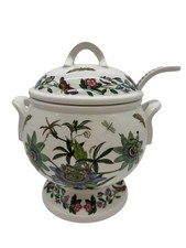 Large Vintage Portmeirion Botanic Garden Passionflower Lidded Soup Tureen Ladle