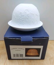 BNIB Nordic Lights Candle Shade Porcelain Dome & Plate Fuchsia  Design 67904