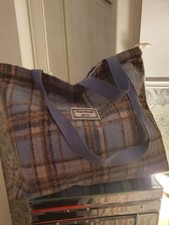 ladies blue tartan Tote / shopper Bag 