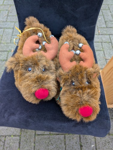 Vintage bhs reindeer slippers - reindeer,