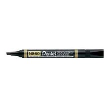 Pentel N860 Permanent Chisel Tip Marker Pens  BLACK