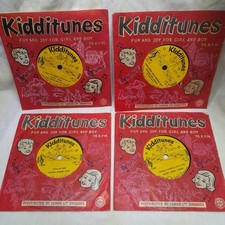 4 x Vintage Kidditunes 6" 78rpm Children's Records Lumar Ltd 1960s