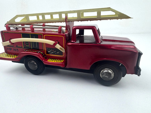 1970 fire truck friction tin - 1970's,