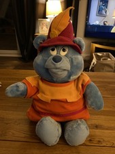 Fisher Price 1985 Vintage Disney Gummi Bears Tummi Gummi Blue Bear Plush Toy