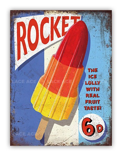 Retro style rocket ice - retro, lolly