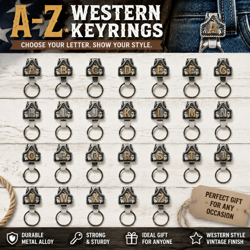 Western letter keyring z - letter, a-z
