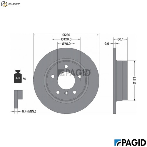 Brake disc 50413nc - 50413nc, for