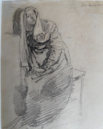 Singed john linnell portrait - singed,