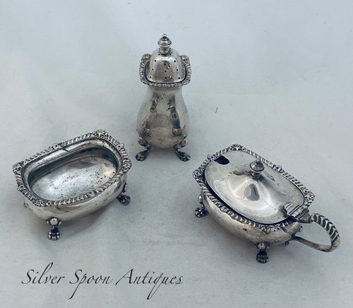 English sterling cruet - , set