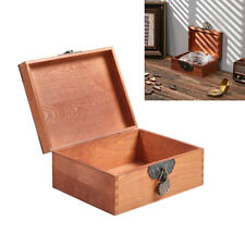 Small Treasure Chest Box Wooden Vintage Kid Coins Trinket Jewelry Box Lockable