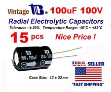 15 pcs Vintage TCC 100uF 100V