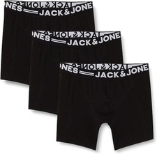 JACK & JONES PLUS Boxer Shorts Men's Jacsense Trunks Noos Pls 3 Pack Size 4XL UK