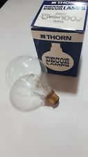 2x NEW Vintage THORN EMI Decor Lamp 100W B22 BC CLEAR G95 Globe Light Bulb Lamps