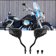 2x Side Mirrors Black Skull