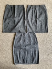 George Teen Girls 3 x Grey Pencil Stretch School Uniform Skirts Size 6